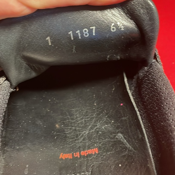 PRADA MENS’ BLACK LEATHER SLIP ON SHOES WITH BUCKLE (6.5) - Picture 8 of 13